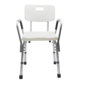 SHOWER CHAIR ADJUSTABLE WITH ARMS AND BACK, 110KG MUW - 2196