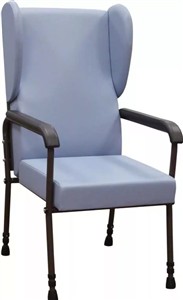 LONGFIELD HIGH BACK ARMCHAIR WITH WINGS | ADJUSTABLE 40-53CM BLUE - VG811BL