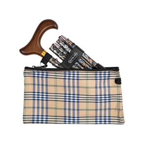 MINI FOLDING STICK ALUMINIUM | DESIGN: DARK PETITE FLORAL | WITH CARRY POUCH - 3313