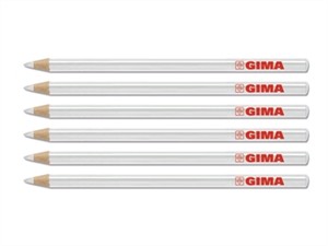 GIMA DERMATOGRAPH PENCILS, WHITE, BOX OF 6 PCS - 33176