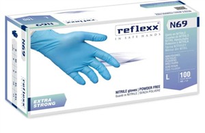 NITRILE GLOVES BLUE LARGE 6.8G - BOX OF 100PCS - N69 L (REFLEXX)